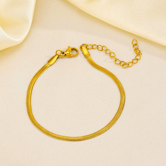 Wholesale Stainless Steel Geometric Snake Bone Chain Bracelet Jewelry Accessories With Electroplating For Women