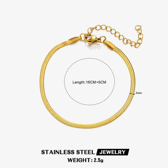 Wholesale Stainless Steel Geometric Snake Bone Chain Bracelet Jewelry Accessories With Electroplating For Women