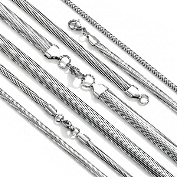 Wholesale Stainless Steel Geometric Snake Bone Chain Hip Hop Style Electroplated Necklace