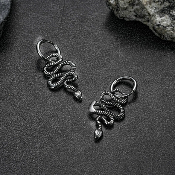 Wholesale Stainless Steel Geometric Snake Polish Earrings For Men And Women