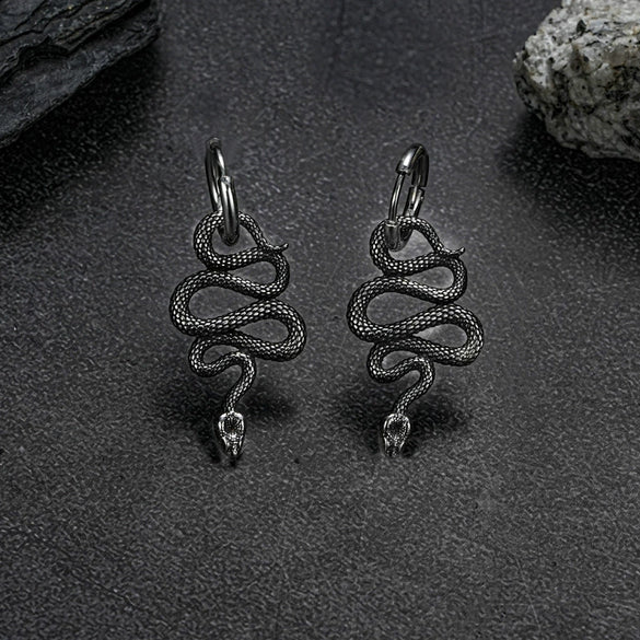 Wholesale Stainless Steel Geometric Snake Polish Earrings For Men And Women