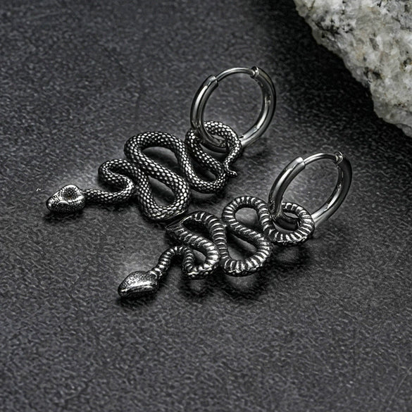 Wholesale Stainless Steel Geometric Snake Polish Earrings For Men And Women