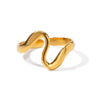 Wholesale Stainless Steel Geometric Snakeshaped Open Ring With Electroplating Treatment