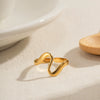 Wholesale Stainless Steel Geometric Snakeshaped Open Ring With Electroplating Treatment