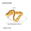 Wholesale Stainless Steel Geometric Snakeshaped Open Ring With Electroplating Treatment