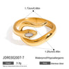 Wholesale Stainless Steel Geometric Snakeshaped Ring Inlaid With Shell Electroplated Versatile Women's Jewelry