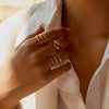 Wholesale Stainless Steel Geometric Snakeshaped Ring Inlaid With Shell Electroplated Versatile Women's Jewelry