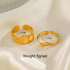 Wholesale Stainless Steel Geometric Special Shaped Open Ring For Women Real Gold Plated