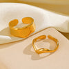 Wholesale Stainless Steel Geometric Special Shaped Open Ring For Women Real Gold Plated