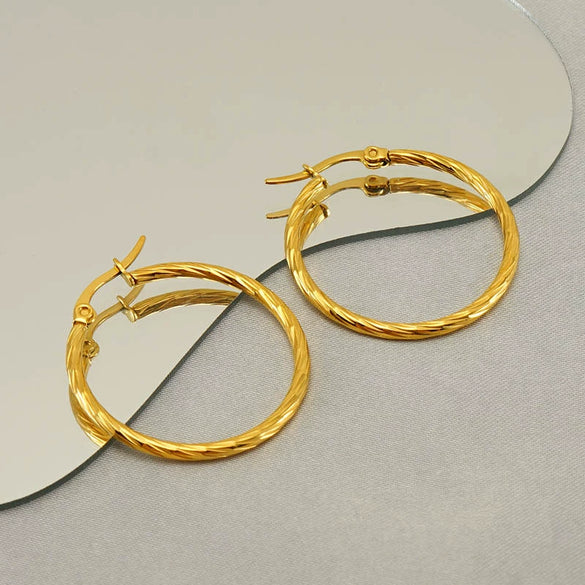 Wholesale Stainless Steel Geometric Spiral Pattern Electroplated Earrings For Women