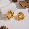 Wholesale Stainless Steel Geometric Spiral Pvd Furnace Vacuum Real Gold Plated Earrings For Women