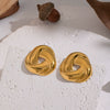 Wholesale Stainless Steel Geometric Spiral Pvd Furnace Vacuum Real Gold Plated Earrings For Women