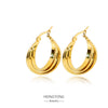 Wholesale Stainless Steel Geometric Spiral Twisted Patchwork Earrings Electroplated For Women