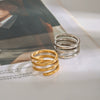 Wholesale Stainless Steel Geometric Split Voxel Ring Electroplated Trend Jewelry For Women