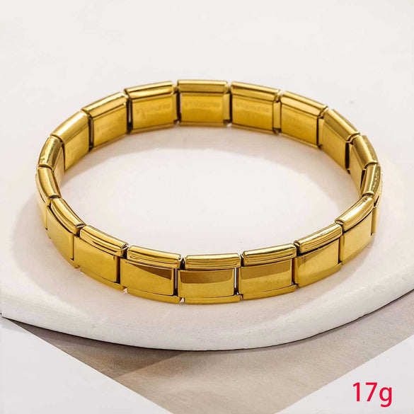 Wholesale Stainless Steel Geometric Square Chain Handmade Electroplated Unisex Bracelet