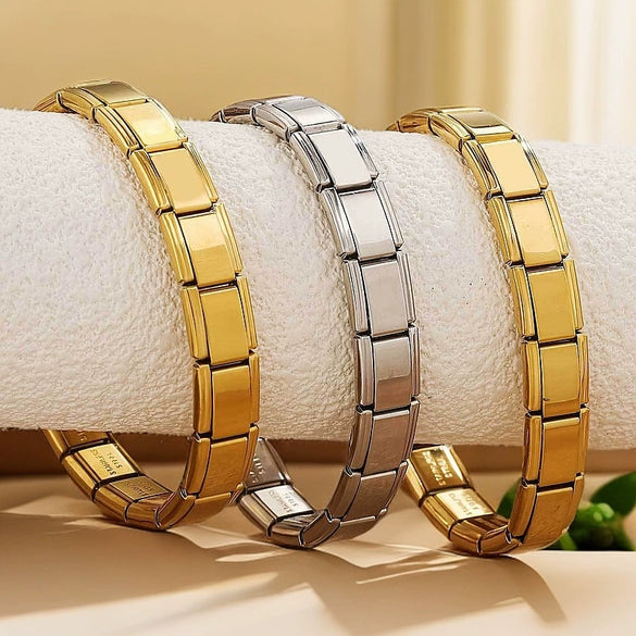 Wholesale Stainless Steel Geometric Square Chain Handmade Electroplated Unisex Bracelet