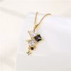 Wholesale Stainless Steel Geometric Square Crystal Clavicle Necklace With Electroplating For Women