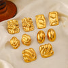 Wholesale Stainless Steel Geometric Square Earrings 18K Gold Plated Manual High Polished