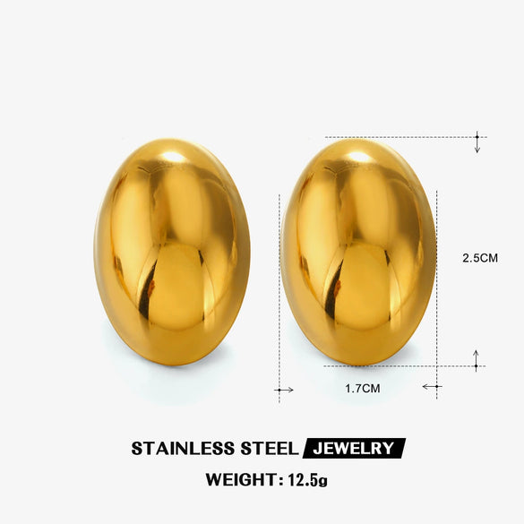 Wholesale Stainless Steel Geometric Square Earrings 18K Gold Plated Manual High Polished