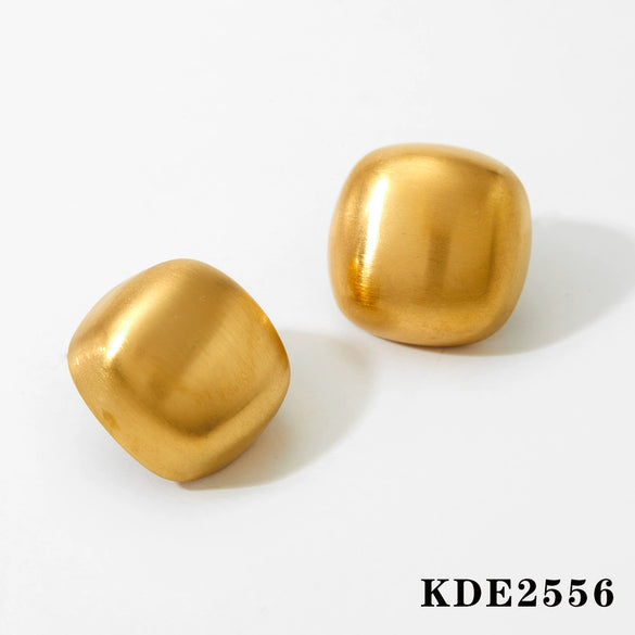 Wholesale Stainless Steel Geometric Square Earrings With Electroplating Unique Fashion Design For Women