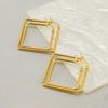 Wholesale Stainless Steel Geometric Square Electroplated Women's Earrings With Distinctive Light Luxury High End Sense