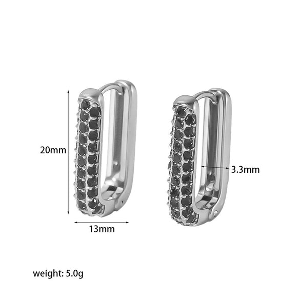Wholesale Stainless Steel Geometric Square Electroplated Women's Earrings