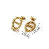 Wholesale Stainless Steel Geometric Square Handmade Electroplated Exquisite Unisex Earrings