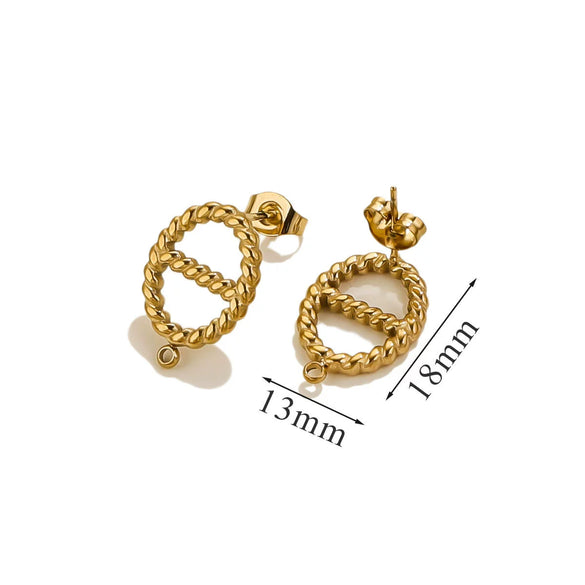 Wholesale Stainless Steel Geometric Square Handmade Electroplated Exquisite Unisex Earrings