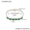 Wholesale Stainless Steel Geometric Square Stained Glass Stone 18K Gold Plated Bracelet Jewelry Accessories