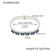 Wholesale Stainless Steel Geometric Square Stained Glass Stone 18K Gold Plated Bracelet Jewelry Accessories