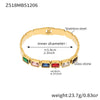 Wholesale Stainless Steel Geometric Square Stained Glass Stone 18K Gold Plated Bracelet Jewelry Accessories