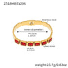 Wholesale Stainless Steel Geometric Square Stained Glass Stone 18K Gold Plated Bracelet Jewelry Accessories