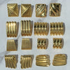 Wholesale Stainless Steel Geometric Square Wave Texture Electroplated Earrings Unisex