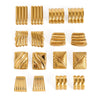 Wholesale Stainless Steel Geometric Square Wave Texture Electroplated Earrings Unisex