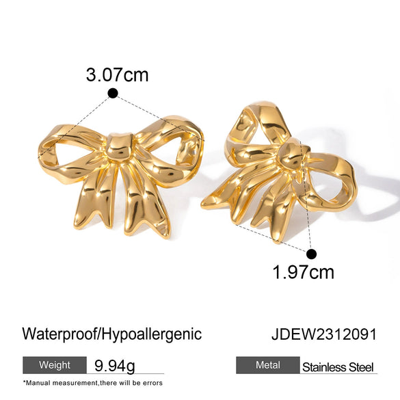 Wholesale Stainless Steel Geometric Square Wave Texture Electroplated Earrings Unisex