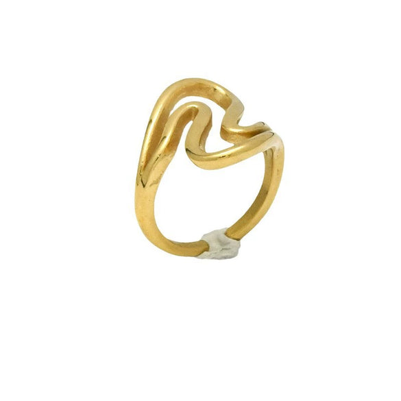 Wholesale Stainless Steel Geometric Sshaped Hollow Fashion Women's Opening Ring With Electroplating