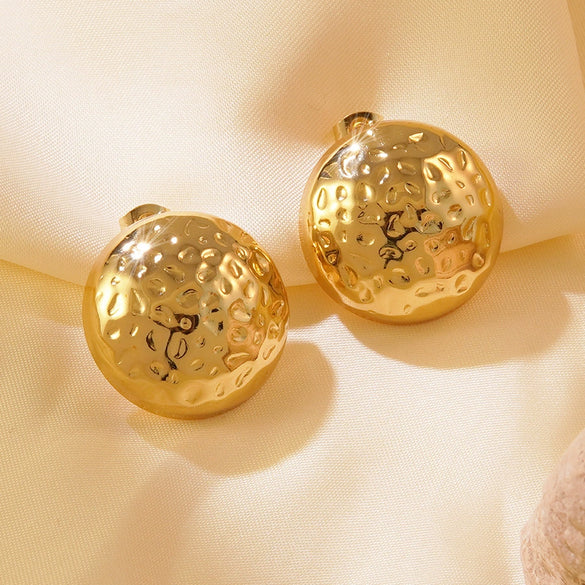 Wholesale Stainless Steel Geometric Stamped Earrings For Women Light Luxury Style
