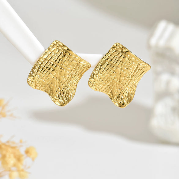 Wholesale Stainless Steel Geometric Stamped Earrings For Women