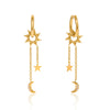 Wholesale Stainless Steel Geometric Star And Moon Tassel Earrings Light Luxury Highend Vacuum Plated In Furnace Women's Jewelry