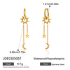 Wholesale Stainless Steel Geometric Star And Moon Tassel Earrings Light Luxury Highend Vacuum Plated In Furnace Women's Jewelry