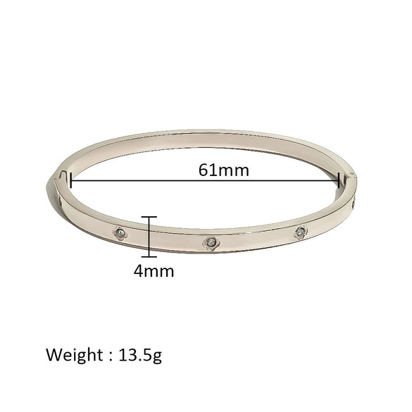 Wholesale Stainless Steel Geometric Star Flower Zircon Ladies Buckle Bracelet With 18K Plating