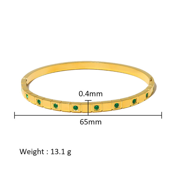 Wholesale Stainless Steel Geometric Star Flower Zircon Ladies Buckle Bracelet With 18K Plating