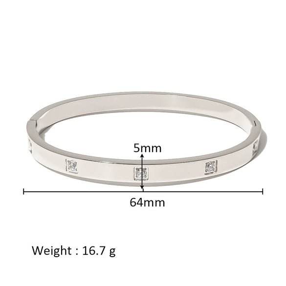 Wholesale Stainless Steel Geometric Star Flower Zircon Ladies Buckle Bracelet With 18K Plating