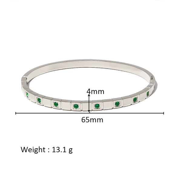 Wholesale Stainless Steel Geometric Star Flower Zircon Ladies Buckle Bracelet With 18K Plating