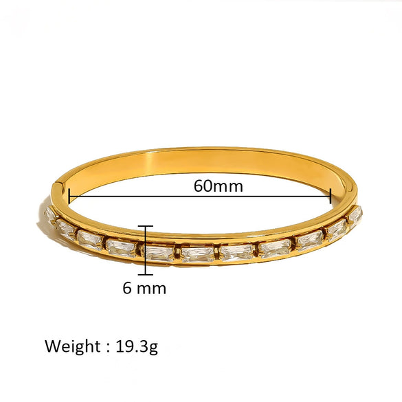 Wholesale Stainless Steel Geometric Star Flower Zircon Ladies Buckle Bracelet With 18K Plating