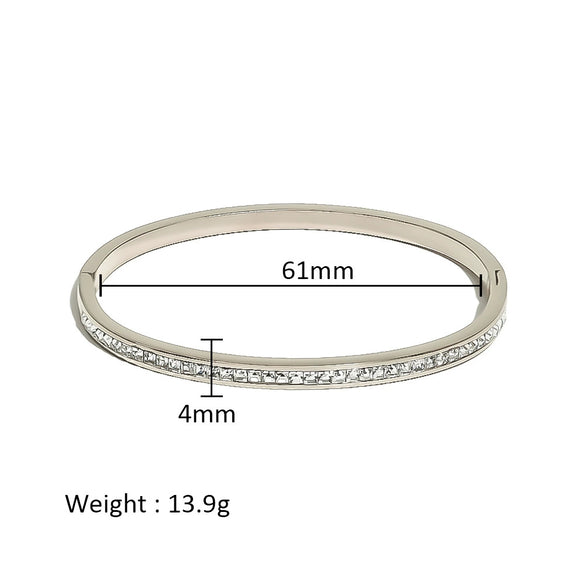 Wholesale Stainless Steel Geometric Star Flower Zircon Ladies Buckle Bracelet With 18K Plating