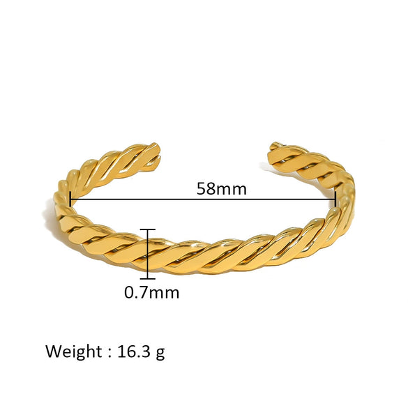 Wholesale Stainless Steel Geometric Star Flower Zircon Ladies Buckle Bracelet With 18K Plating