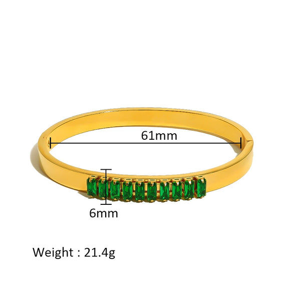 Wholesale Stainless Steel Geometric Star Flower Zircon Ladies Buckle Bracelet With 18K Plating