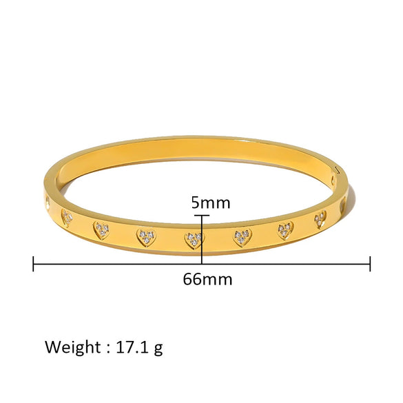 Wholesale Stainless Steel Geometric Star Flower Zircon Ladies Buckle Bracelet With 18K Plating