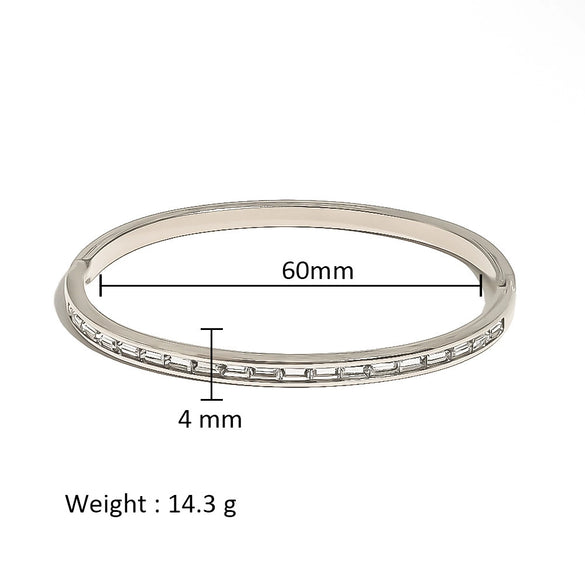Wholesale Stainless Steel Geometric Star Flower Zircon Ladies Buckle Bracelet With 18K Plating